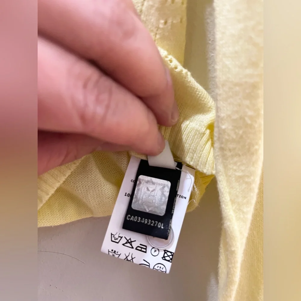 Fendi Junior Girls Yellow Cotton Cardigan Fendi Motif Made in Italy Size 8A - Picture 9 of 11